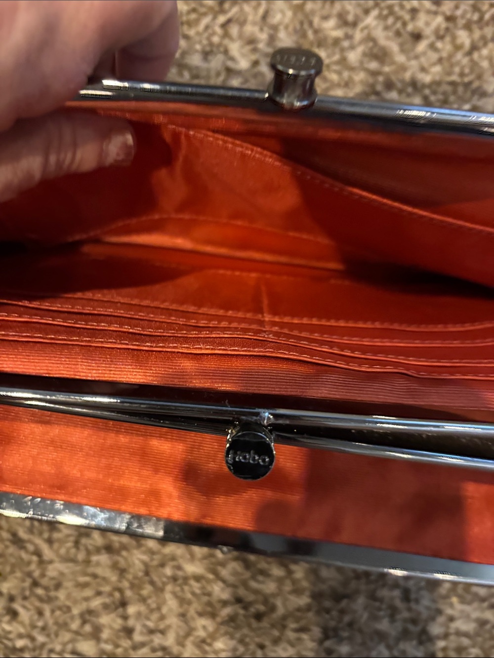 HOBO Metallic Silver Frame Clutch - Picture 7 of 8